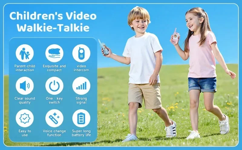 2PC Kids HD-Video Walkie Talkies 3 Styles Intercom USB Charging Indoor Outdoor Boys Girls Age 3+ for Child's Toys Birthday Gifts