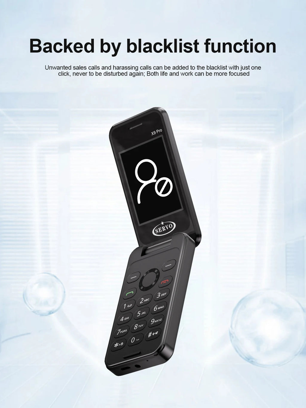 SERVO X9 PRO Mini Foldable Mobile Phone Triple SIM Magic Voice Speed Dial FM Radio 3.5mm Headphone Jack 2.4" Feature Cellphone