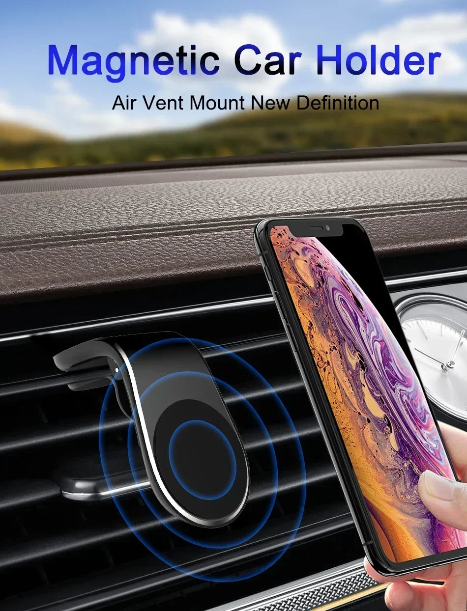 Universal Magnetic Car Phone Holder in Car Phone Stand Clip Mount Car Magnetic Phone Holder for iPhone 16 15 14 Pro Samsung