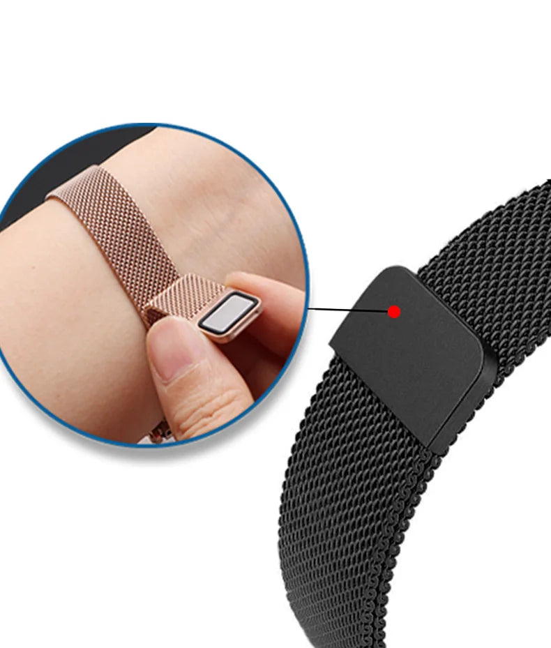 Milan Magnetic Mesh Belt Watchband For Citizen D-W Longines Omega Samsung Huawei Watch Strap Men and Women Bracelet 18 20mm 16mm