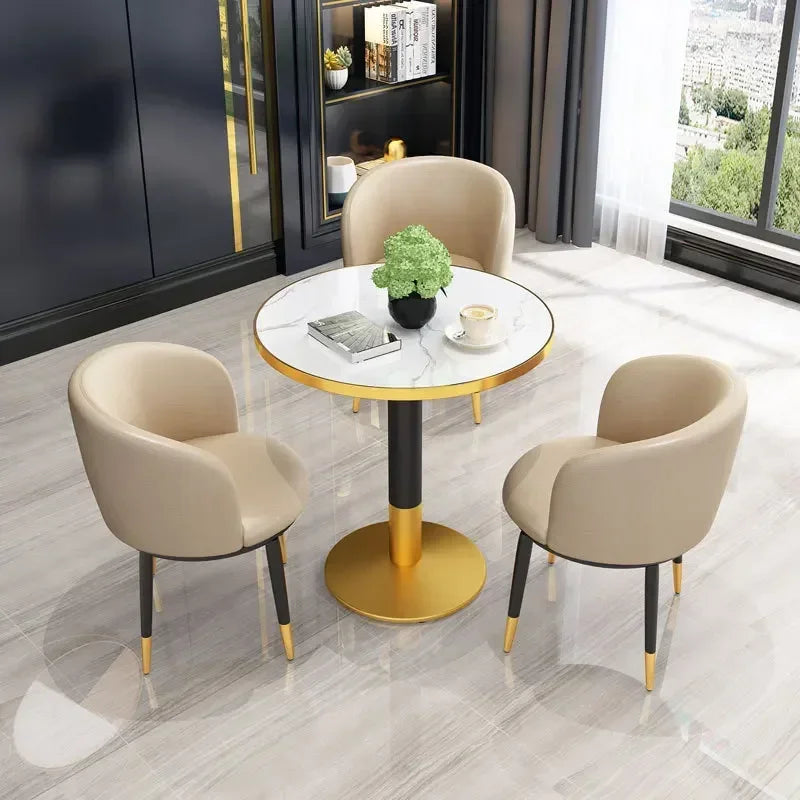 Metal Office  Set with 80cm Nordic Modern Minimalist Tables and Chairs for Meeting and Rest Areason Sale