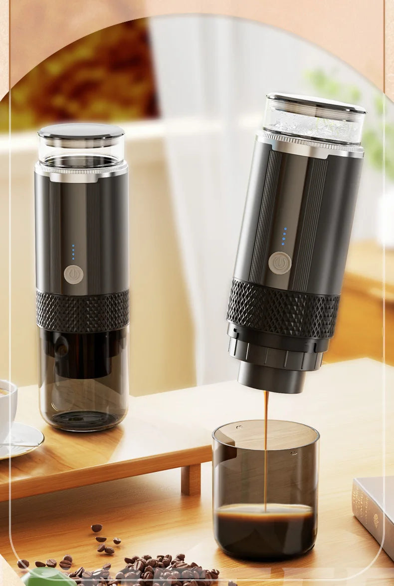 Electric Portable Coffee Maker Capsule Grind-and-Brew Compatible with Ground Coffee K-Cup Pods Single Cup Coffee Maker