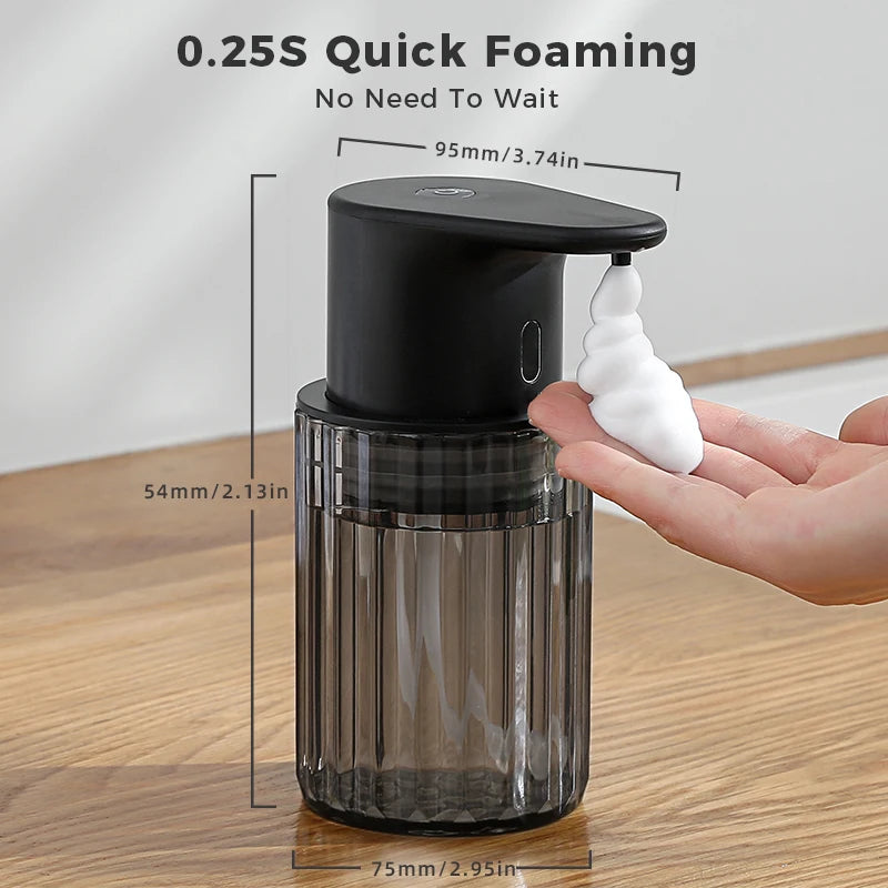 Automatic Foam Soap Dispenser Touchless Rechargeable Electric 3 Levels Adjustable Hand Sanitizer Dispenser for Kitchen and Bathroom