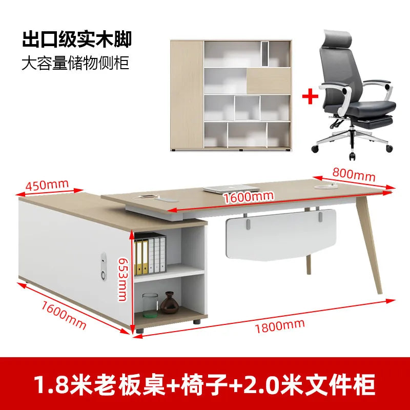 CZ Office Simple Modern Fashion General Manager Desk High-end Executive Desk Manager Office Desk and Chair Set