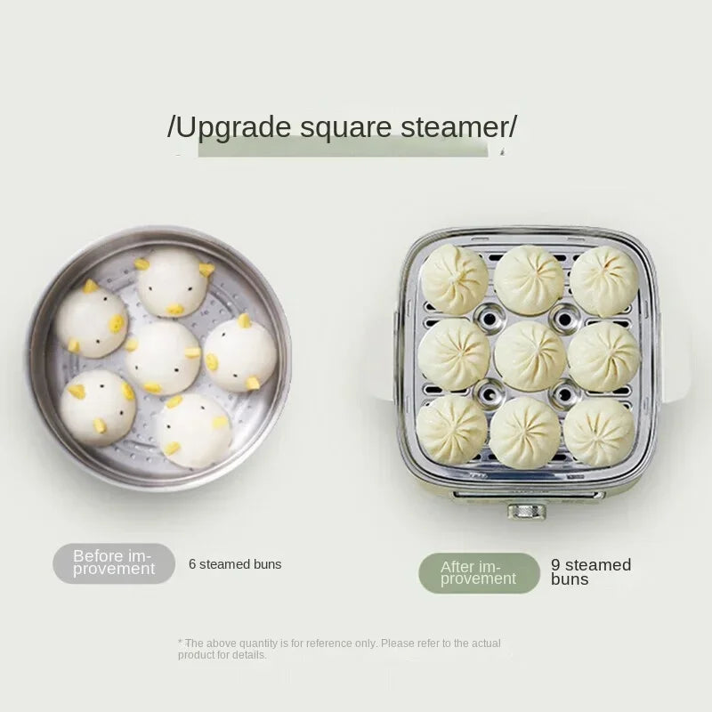 SUPER Electric Steamer Household Electric Boiler Three-layer Transparent Visualization Steamer Stainless Steel Steaming Tray9.3L