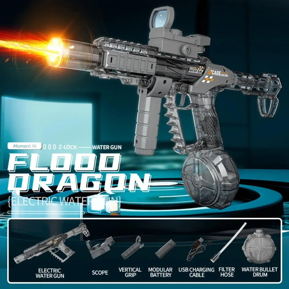Powerful Electric Water Gun Toy Capacity High Speed Long Range Continuous Shooting SLR Model Summer Outdoor Toys