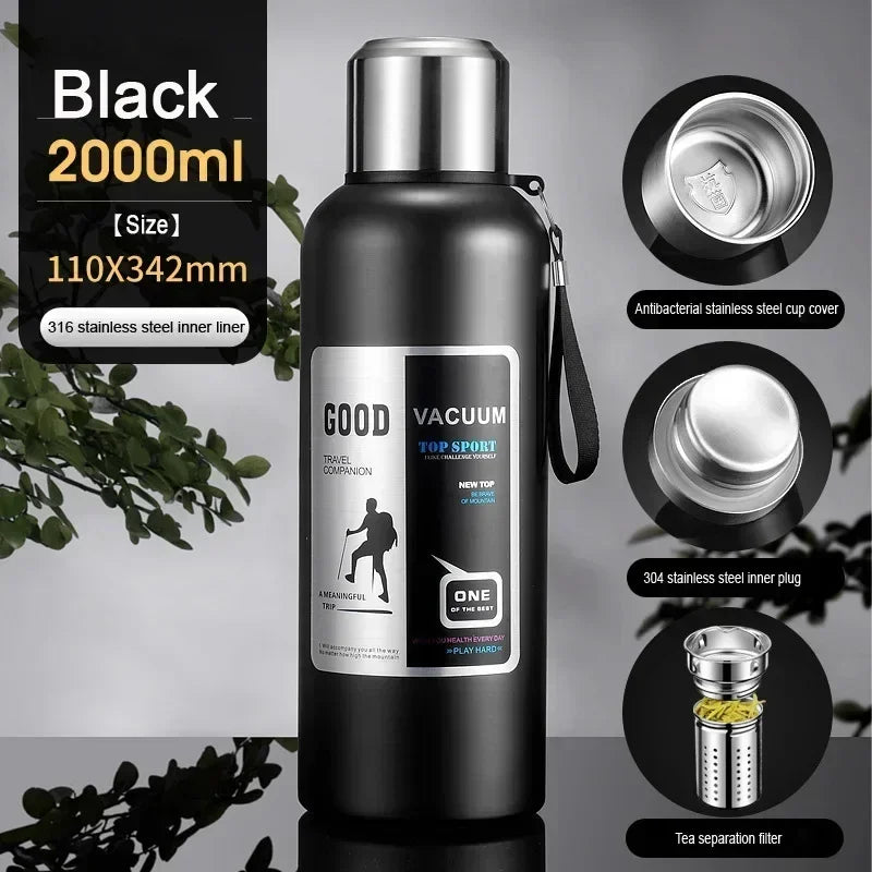 Large Capacity Stainless Steel Insulated Tumbler Cold Heat Retention Travel Thermal Mug Flask For Coffee Tea Water Outdoor Daily