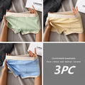 1/3PCS Solid Striped Men's Boxer Sexy Breathable Mesh U Crotch Underwear High Elastic Widen Waistband Underpants sports
