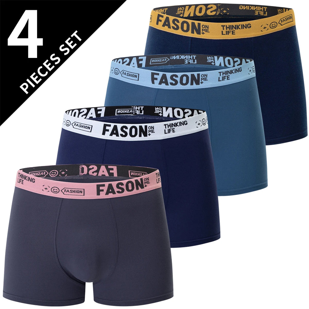 4/10 Piece Men's Four Season Black Fashionable Casual Basic Versatile Underwear Boxer Shorts Plus Size Youth Sports Base Shorts