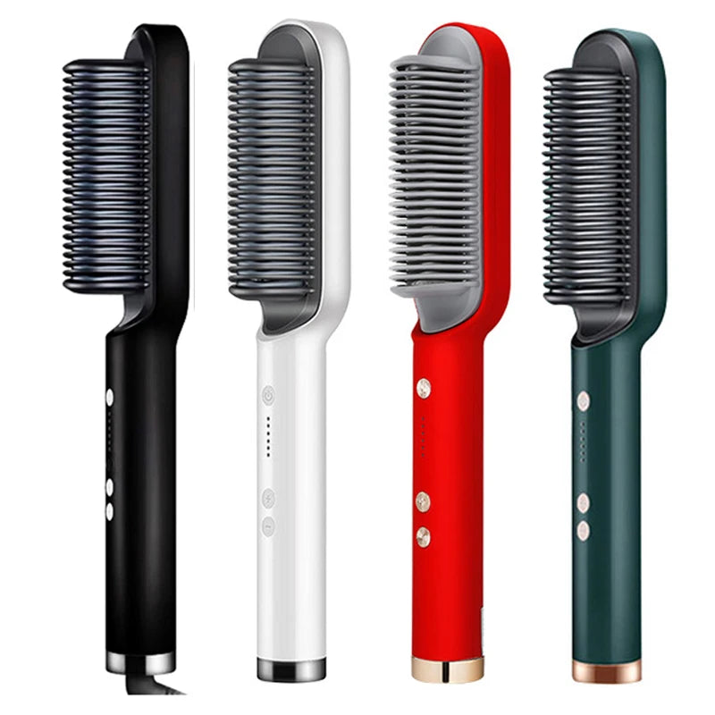 Portable Multi Ptc Electric Hair Brushes Fast Heating Hair Straightening Styling Tool With Anti-Scald Feature Straightener Brush