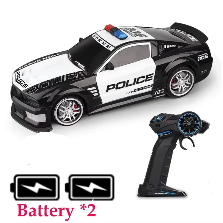1/12 Big 2.4GHz Super Fast Police RC Car Remote Control Cars Toy with Lights Durable Chase Drift Vehicle toys for boys kid Child