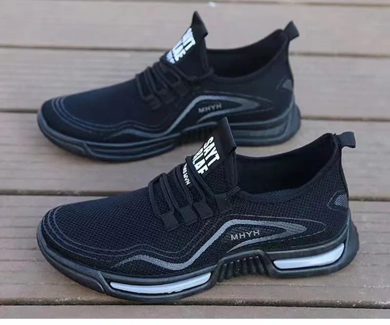Leisure running shoes new summer Men's trendy breathable sneakers soft sole mesh shoes resistant versatile men sports shoes
