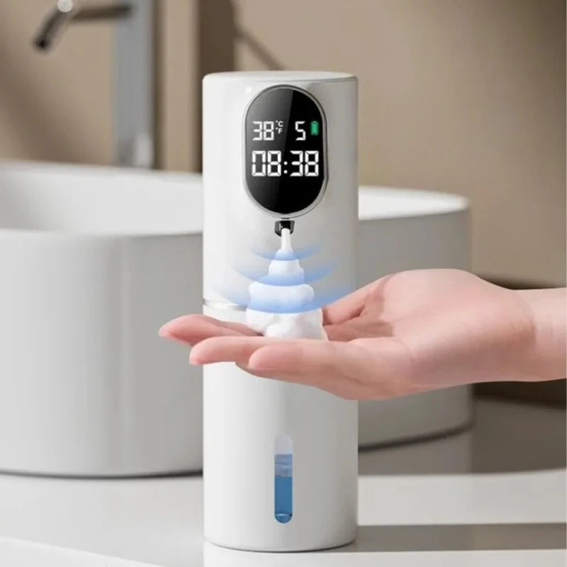 Automatic Foam Soap Dispenser with LED Display - 2-in-1 USB Charging Wall & Desktop Use Dispenser Sabao Automatico
