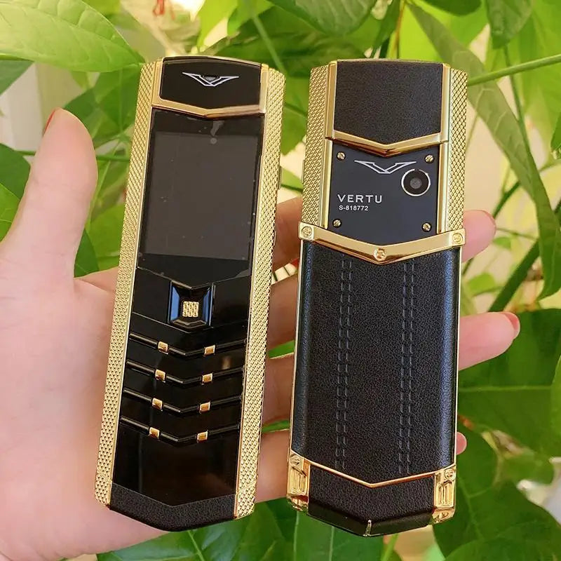 V9 Straight Plate Mobile Phone with Metal Leather Body, Dual Card Dual Standby Invisible Keyboard, GSM 2G Network, Elderly Phone
