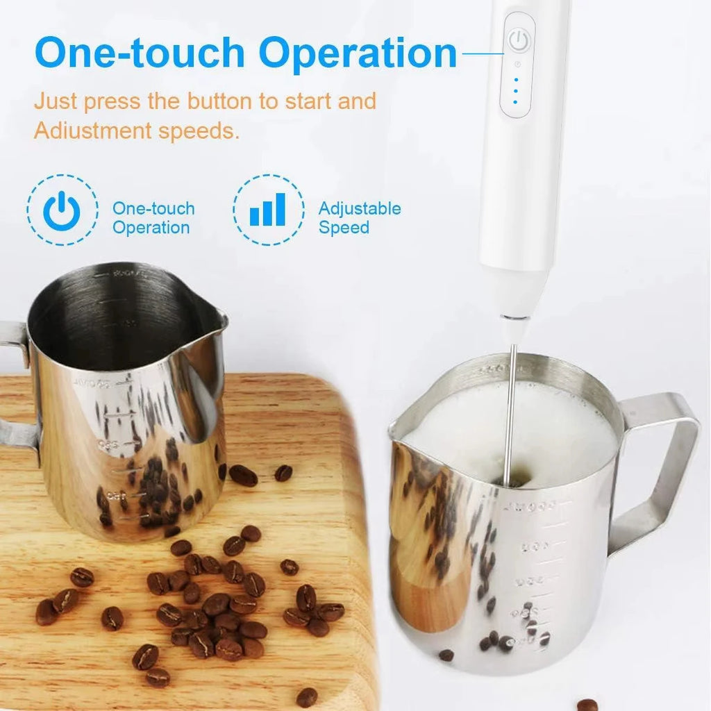 Electric Milk Frother Coffee Frother Set AA Size Kitchen Egg Beater Cream Frother Mixer for Coffee Lovers And Bakers