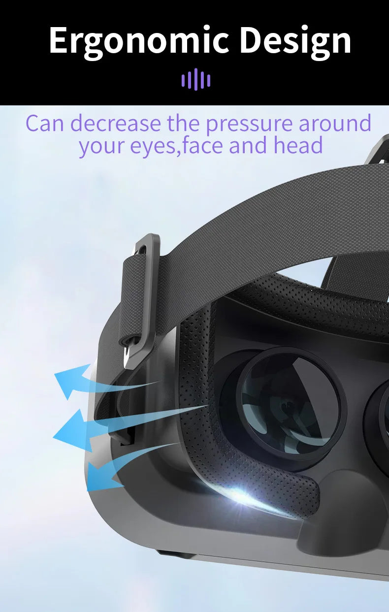 VR Glasses 3D Virtual Reality Smart Phone Mobile Smartphones 7 Inch Headset Helmet Game Wirth Real Viar Goggles Lenses Devices