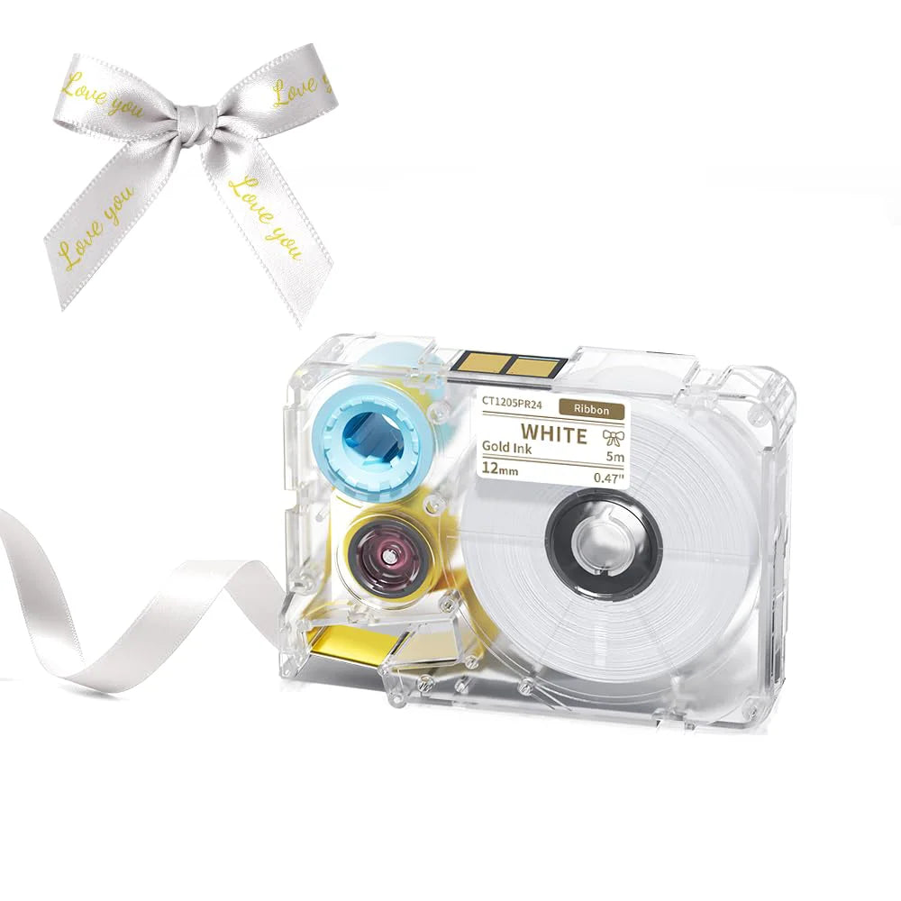 Phomemo A30 Ribbon Label Printer Bluetooth Portable Mini Sticker Printer Rechargeable for Gift Wrap Decorations, Cloth Name Tag