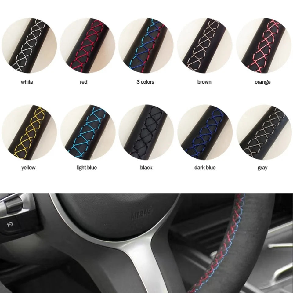 Hand Sewing Perforated Non-slip Microfiber Leather 2006-2008 Ibiza (6L) 2007 Steering Wheel Cover For Seat Leon (Mk2)