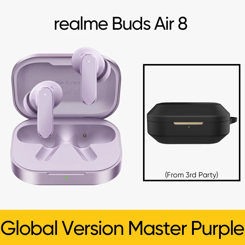 Global Version realme Buds Air 8 55dB Ultra Depth Noise Cancellation True Wireless Earphone Bluetooth 5.4 Earbuds LHDC 5.0 IP55