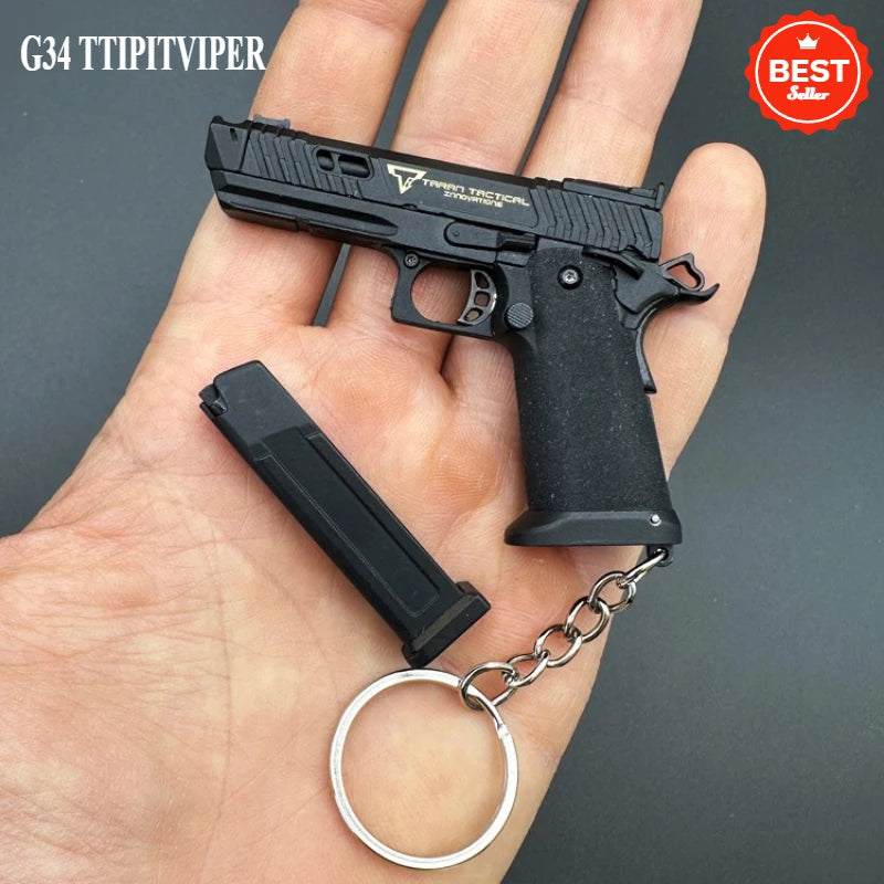 New 1:3 Scale Alloy Empire TTI G34 PIT VIPER Keychain, Shell Ejecting Collectible Model, Non-Firing Toy for Adults