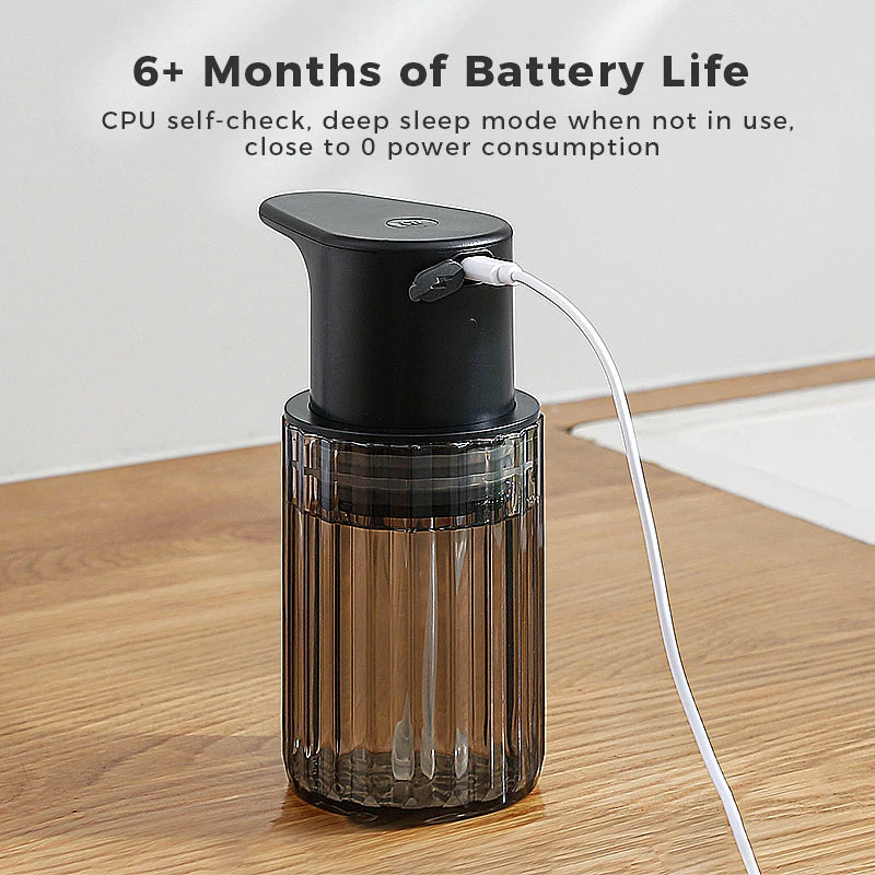 Automatic Foam Soap Dispenser Touchless Rechargeable Electric 3 Levels Adjustable Hand Sanitizer Dispenser for Kitchen and Bathroom