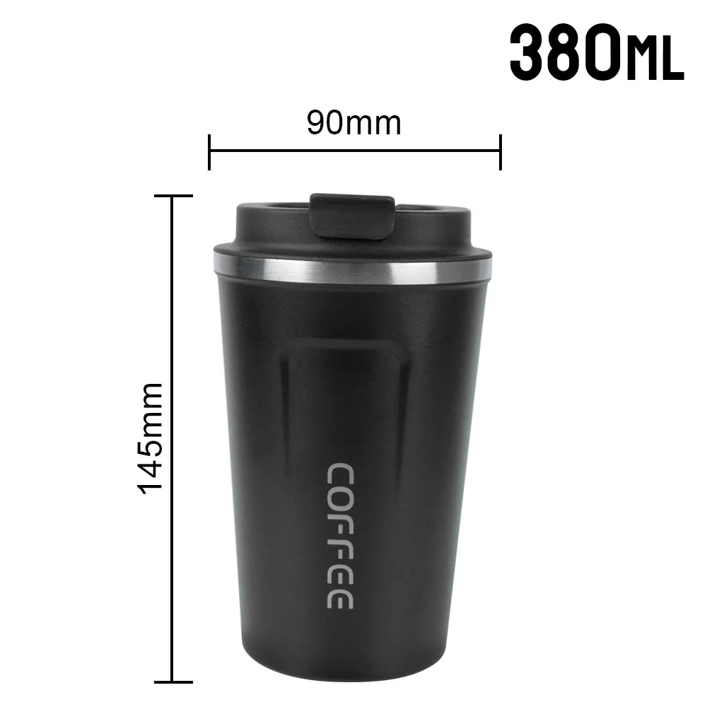 380/510ML Double‑Wall Stainless Steel Insulated Coffee Mug, Leak‑Proof Car Travel Tumbler for Home Outdoor Tea Water Drinking