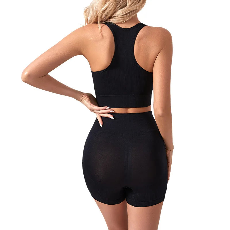 1Set Womens Underwear Set Wireless Lingerie Panties Bra Female Sexy Seamless Tank Crop Top Lady Sports Fitness Yoga Clothing Set