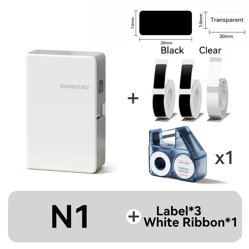 NIIMBOT N1/B18 Mini Portable Label Printer Thermal Transfer Pocket Label Maker With Long Life Ribbon And PET Stickers Gift