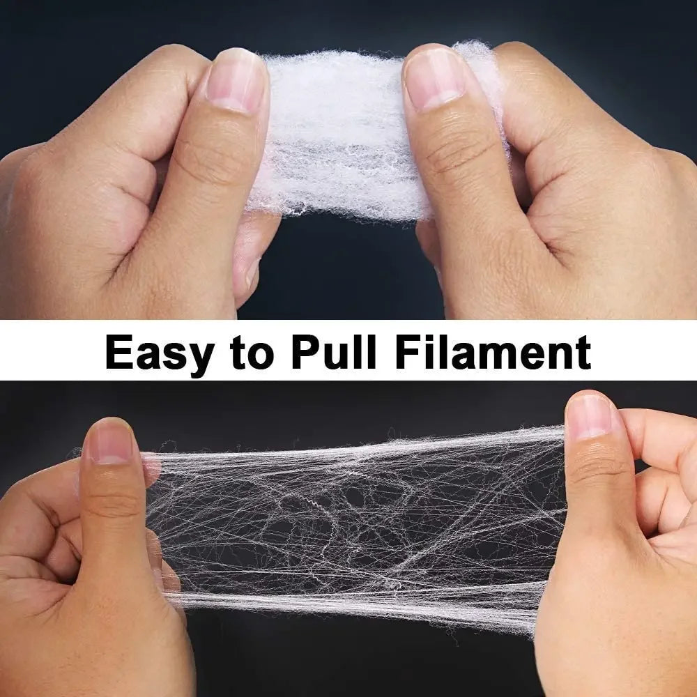 Halloween Decoration White Spider Web Artificial Stretchy Cobweb for Halloween Scary Home Party Scene Props Haunted House Decor
