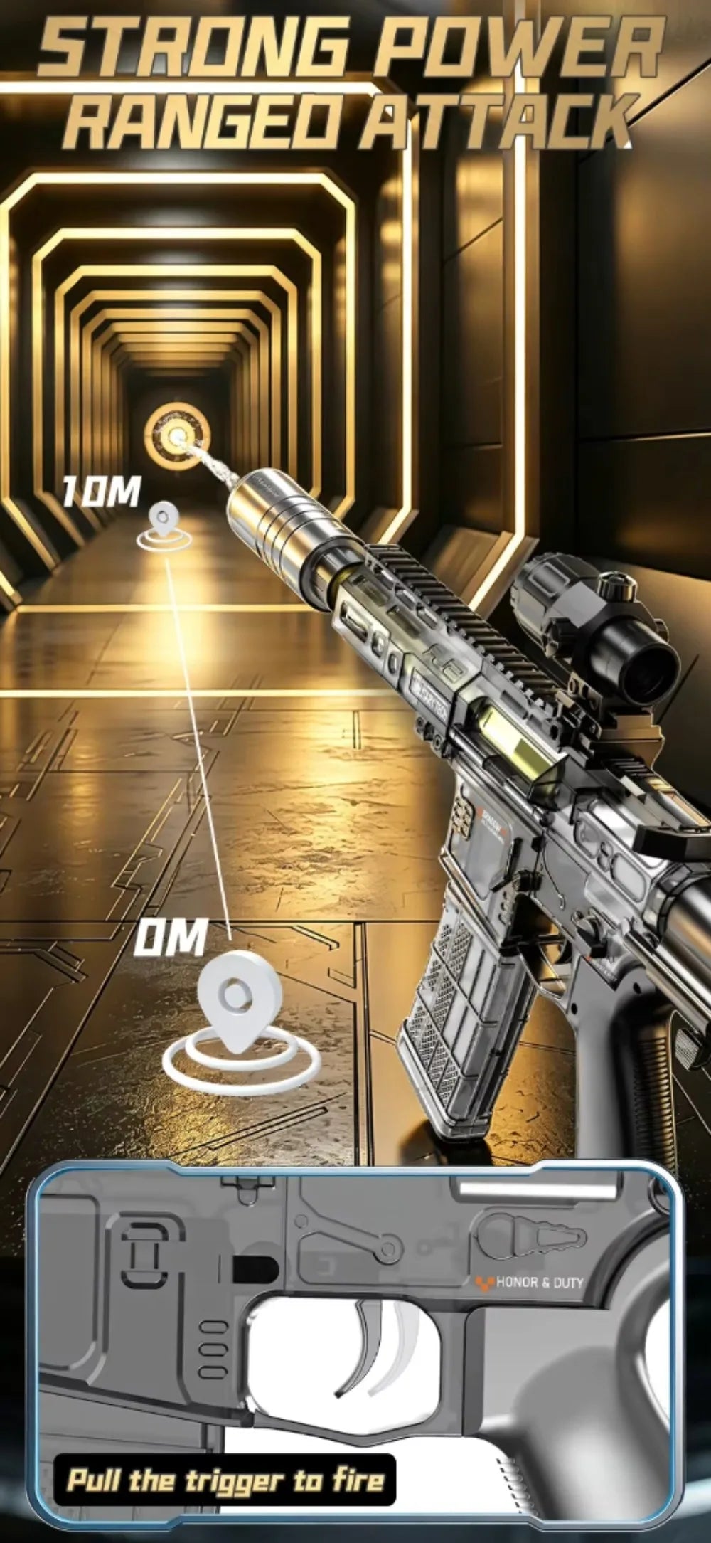 Powerful Electric Water Gun Toy Capacity High Speed Long Range Continuous Shooting SLR Model Summer Outdoor Toys