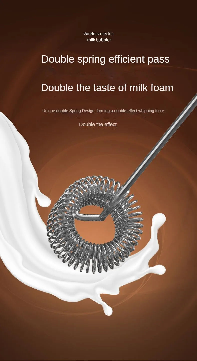1 Electric Milk Frother, Dual Stick Rechargeable 3-Speed Handheld Egg Beater, Coffee Frother, Cream Blender, Travel Blender