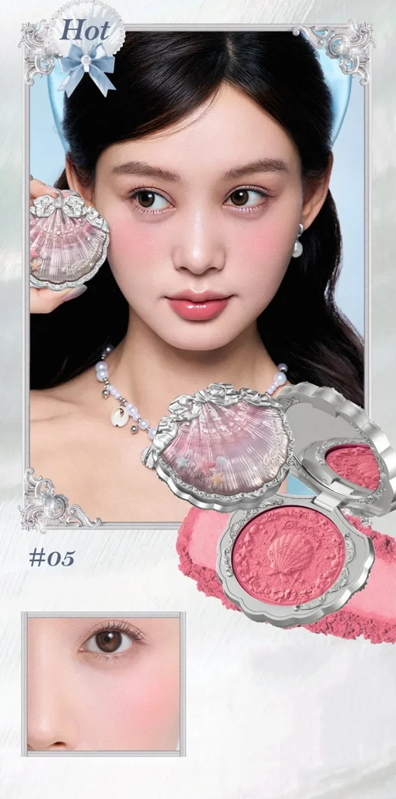 Flower knows bunny Collection Makeup Set Eyeshadow Palette Blush Lip Gloss Makeup Bag Matte Glow Shimmer Eye Shadow Kit