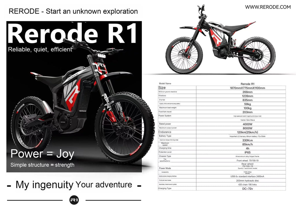 Moto Eléctrica de Cross 72V 8000W | Todoterreno para Adultos - ¡Velocidad Extrema!
