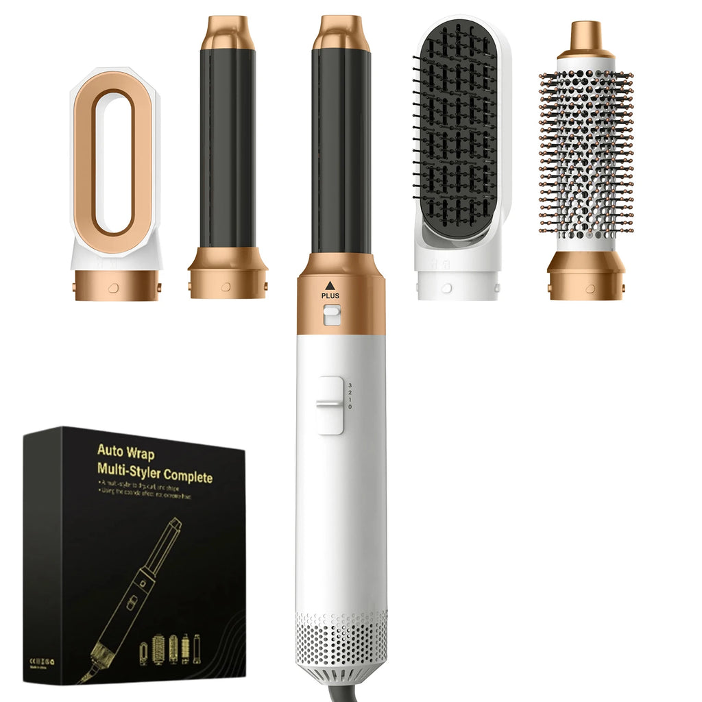 5IN1 Hot Air Brush Wrap Styler Hair Dryer With Electric Curling Iron Hair Curler Dryers Curling Rollers Hair Curler With Dryer6