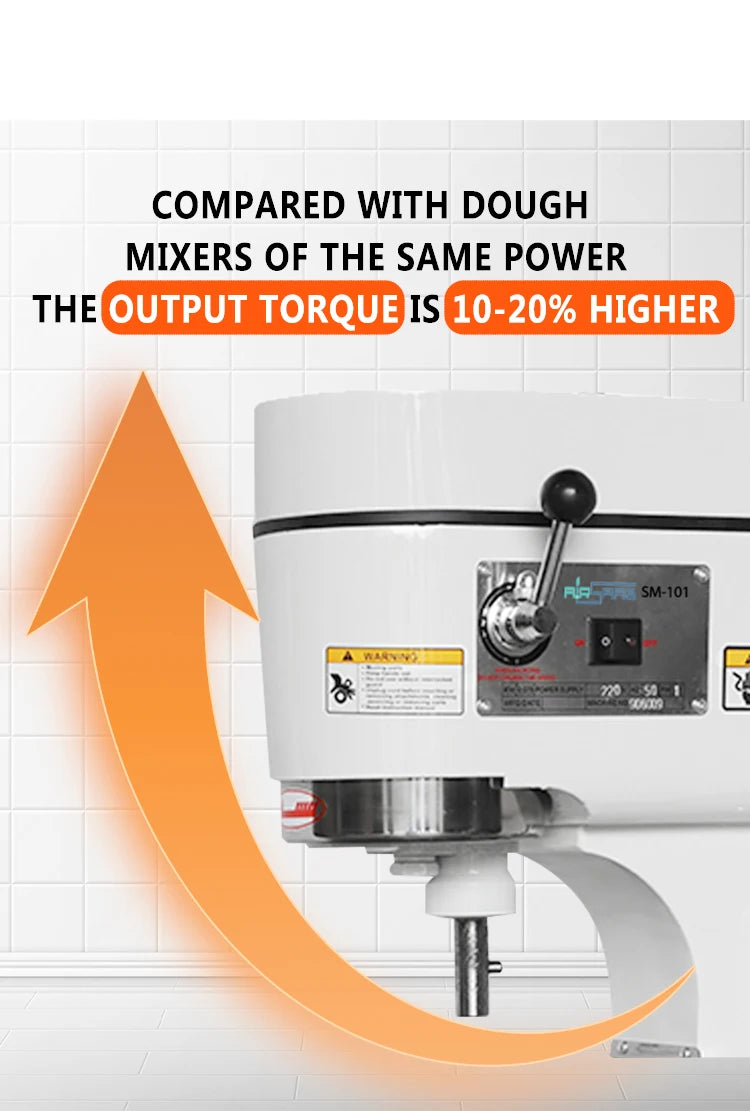 Airo Duty 10 Litre 10kg Stand Food Cake Stirring Electric Planetary 3-Speed Low Noise Kitchen Bread Flour Dough Mixer for Pizza