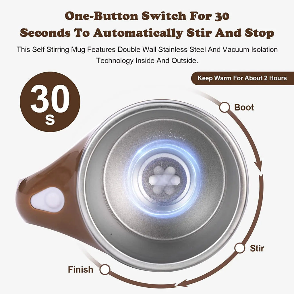 Automatic Mixing Cup Stirring Coffee Mug Electric Milk Mug Stainless Steel Mixing Magnetic Rotating Usb Charging Juice Water Cup