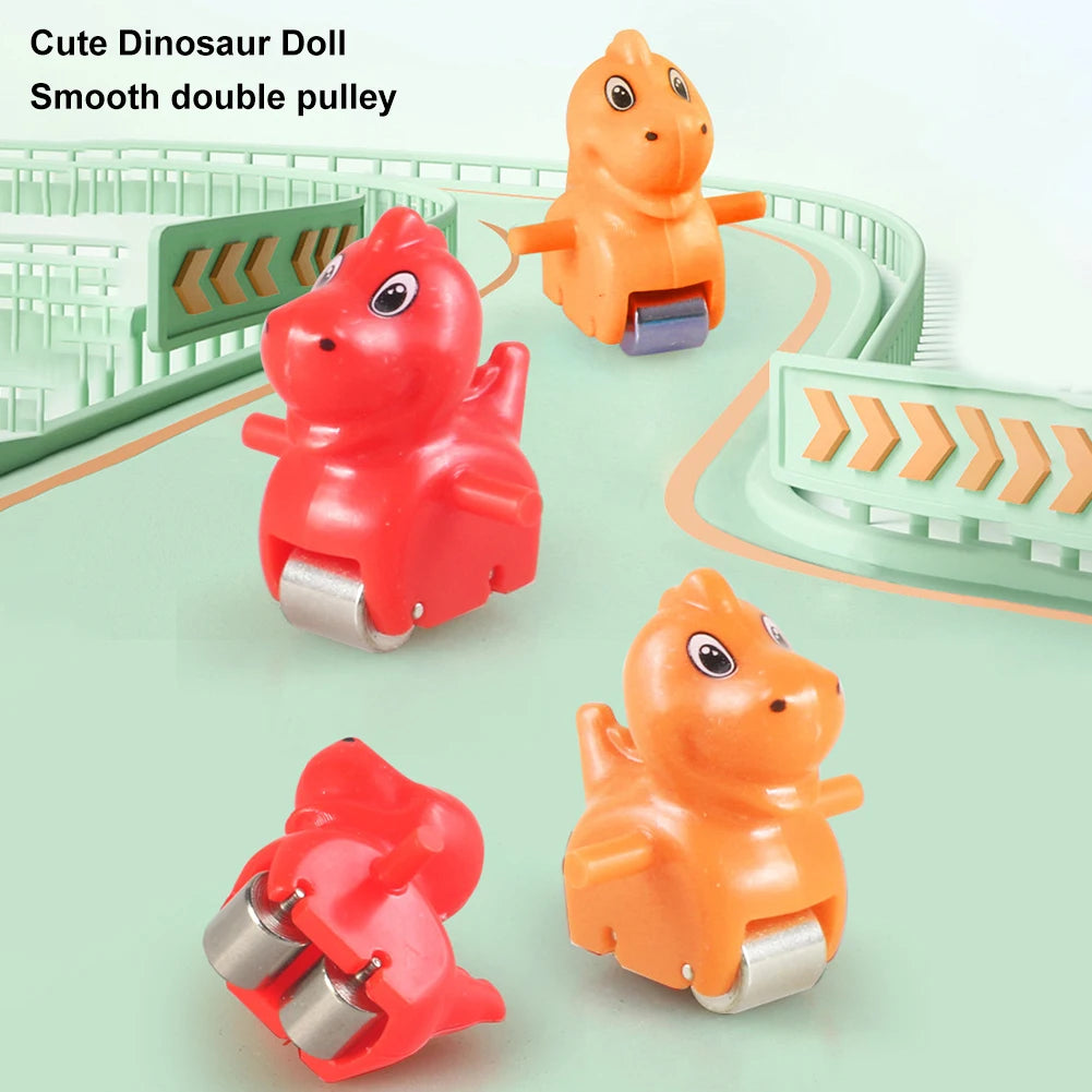 Assembly Design Animals Stair Climbing Toy Electric Track Slide Toys Early Education Electric Dinosaur Stair Toy for Boys Girls