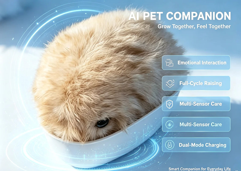 Interactive AI Robotic Plush Pet,  Emotional Simulation Companion Toy with Touch Activated Mood Response for Stress Relief