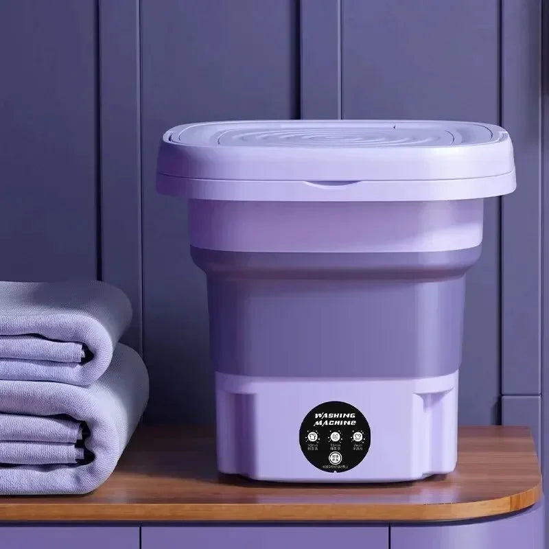 8L Foldable Washing Machine with Spin Dryer Apartments Travel Portable Socks Underwear Panties Baby Clothe Washer Machine
