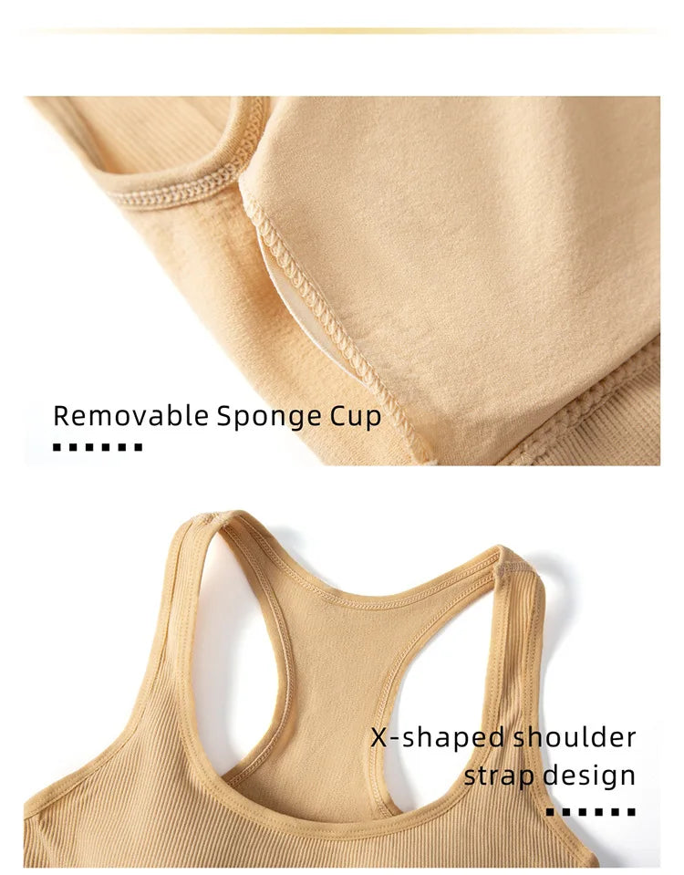 1Set Womens Underwear Set Wireless Lingerie Panties Bra Female Sexy Seamless Tank Crop Top Lady Sports Fitness Yoga Clothing Set