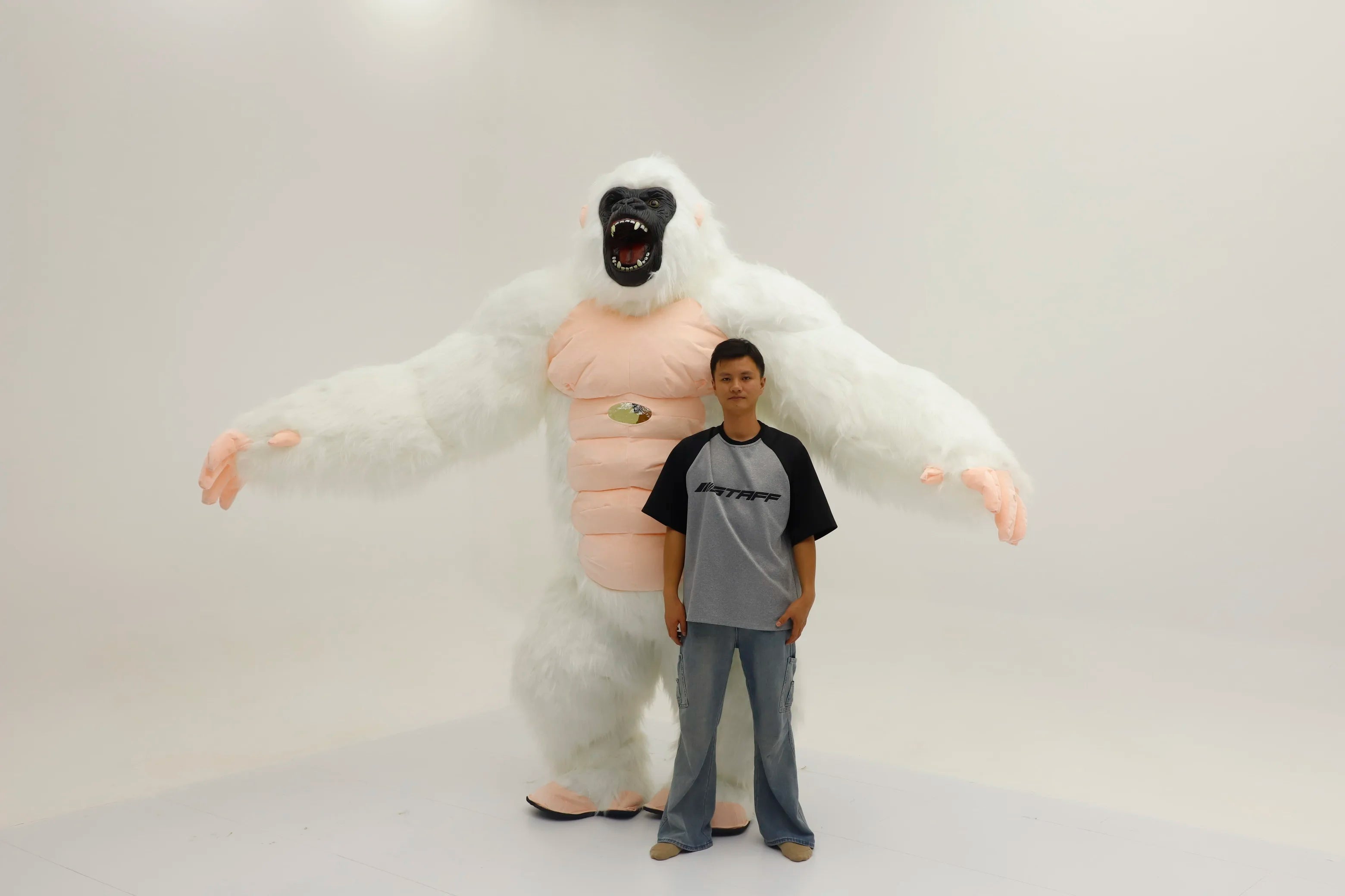 SAYGO Inflatable Multi Color King Kong Adult Cosplay Halloween Costume Plush Animal Mascot Carnival Dress Set Fur Gorilla Set