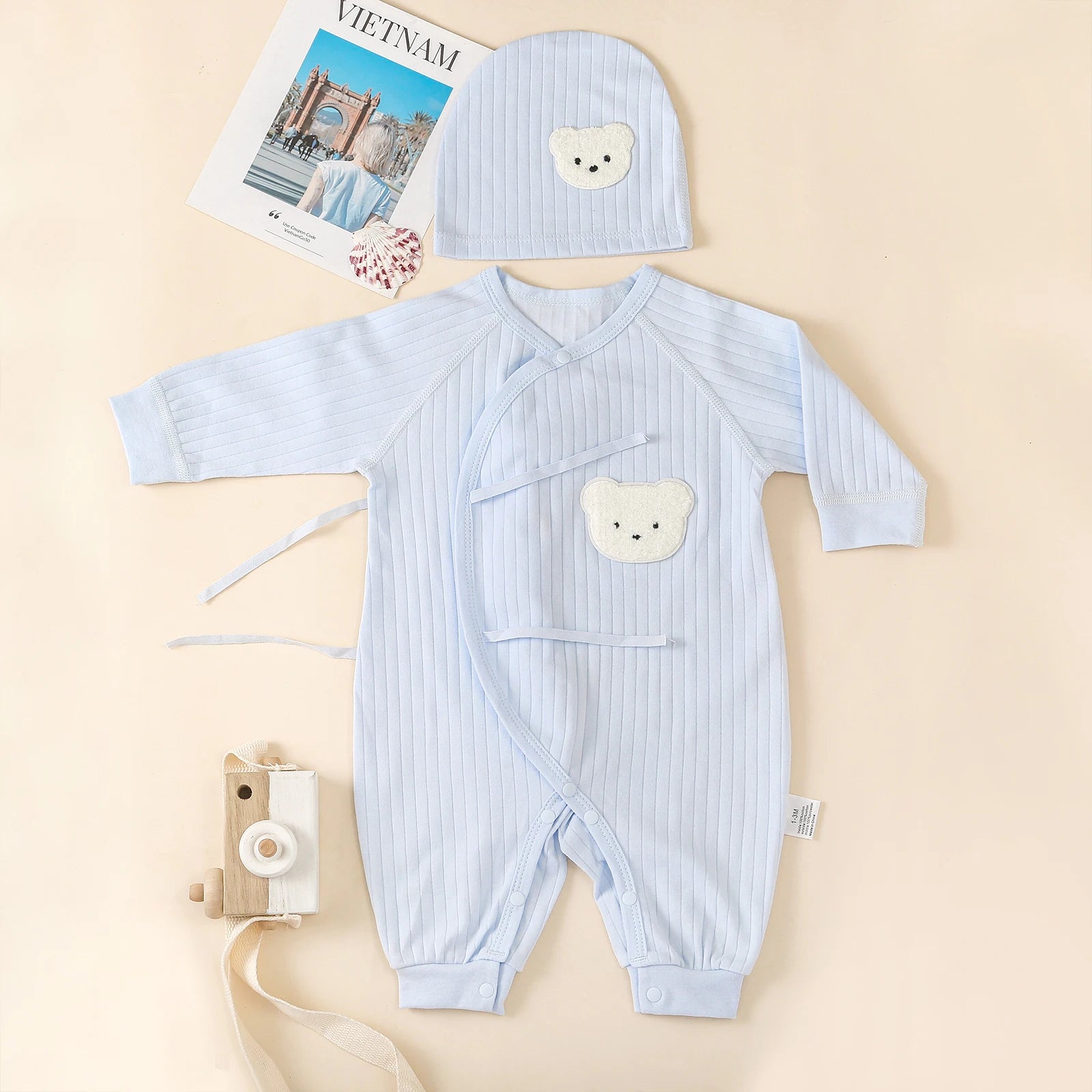 Somenie Infant Knitting Jumpsuit 100% Cotton Long Sleeve Romper One Piece Outfit for Boys & Girls Newborn Baby 4 Seasons Wear