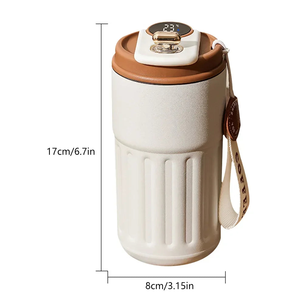 450ml Thermos Bottle Smart Display Temperature 316 Stainless Steel Vacuum Cup Office Coffee Cup Business Portable Thermal Mug