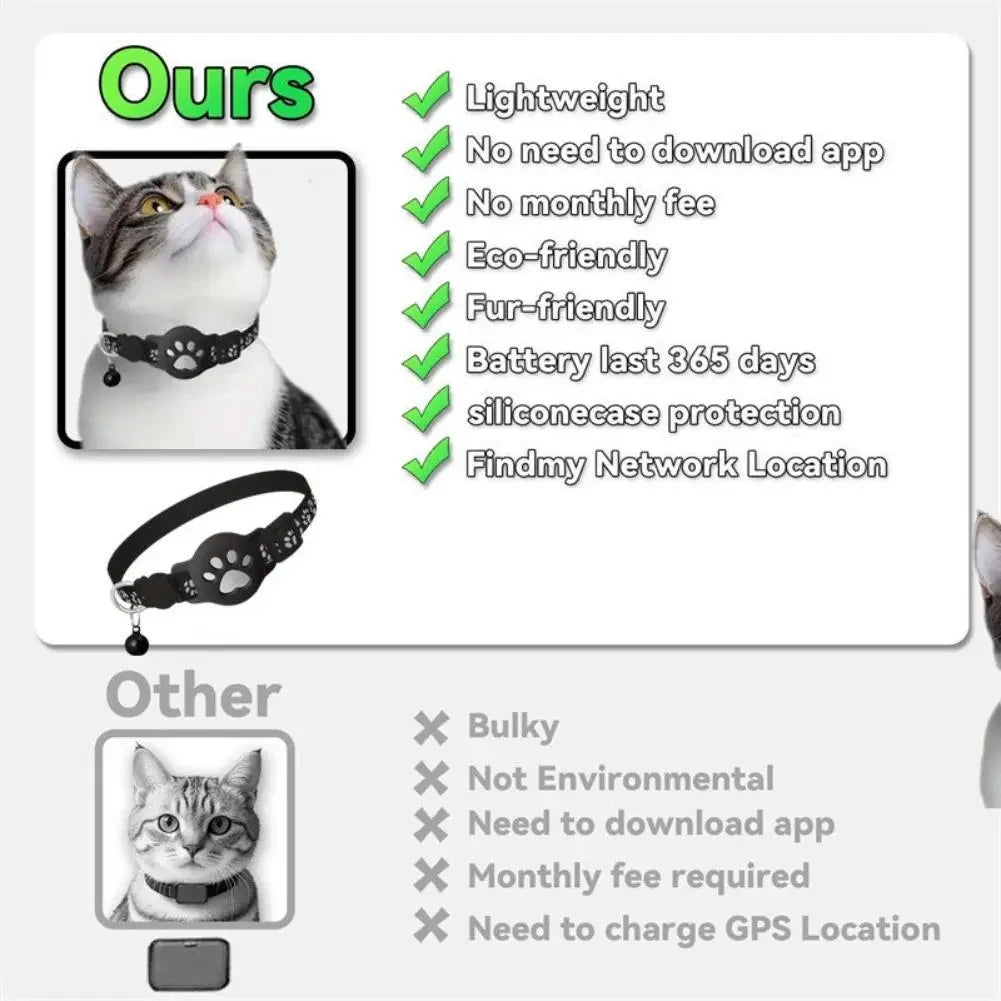 Smart GPS Tracker Collar for Cat Dog Real Time Anti-Lost Waterproof Pet Locator Adjustable Safety Buckle Reflective