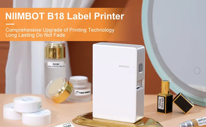 NIIMBOT N1/B18 Mini Portable Label Printer Thermal Transfer Pocket Label Maker With Long Life Ribbon And PET Stickers Gift