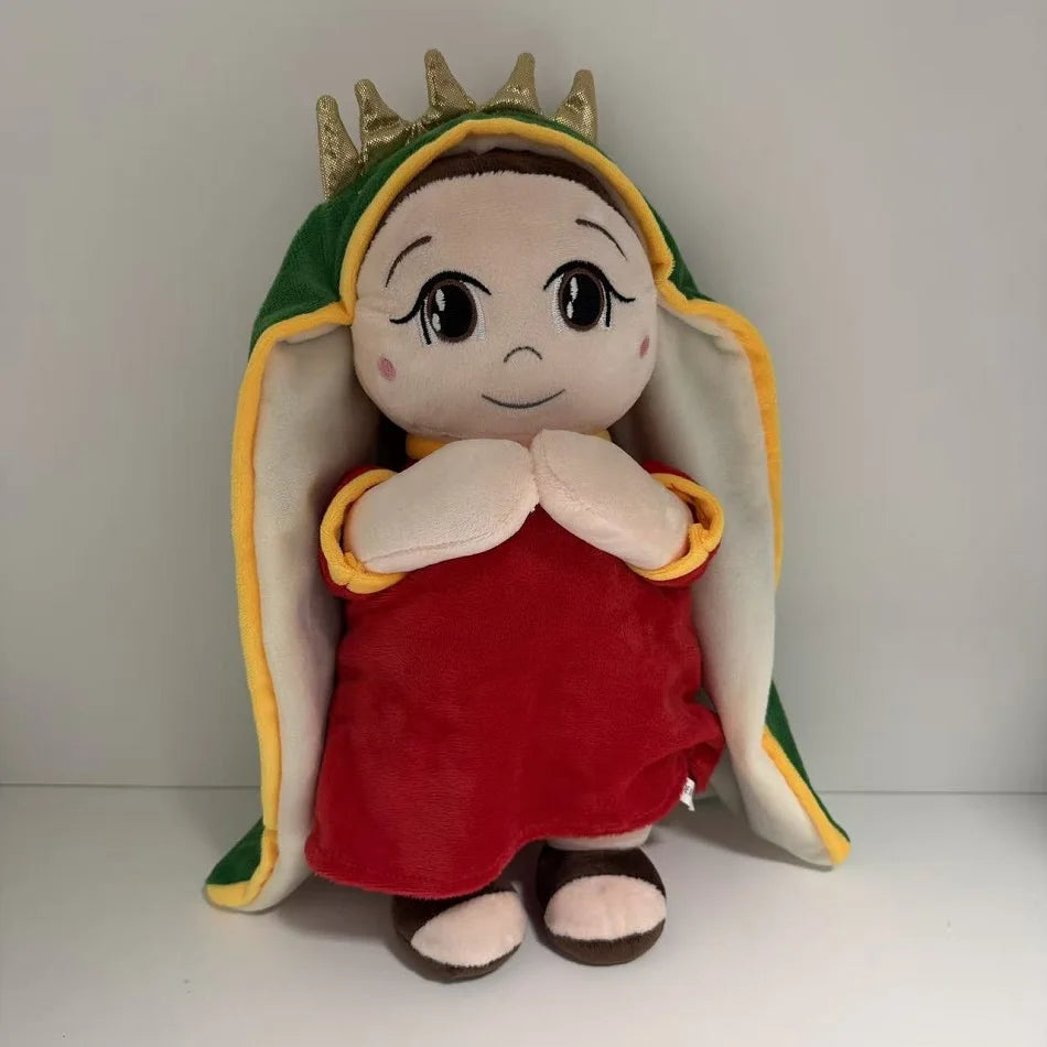 2026 New Cute Can Soothing Breathing Doll Red Robe Jesus Plush Toys Music Light Soothe Sleep Companion Doll Decor Christmas Gift