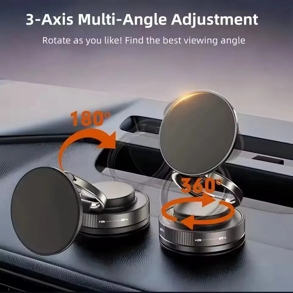 Car Phone Magnetic Stand Mechanical Vacuum Suction Cup Rotate 360° Magnetic Adsorption Bracket Navigation Universal Holder