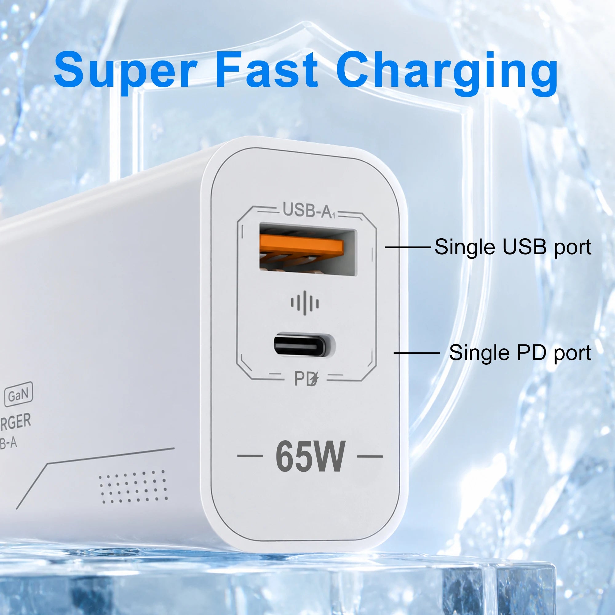 Cargador GaN 65W USB-C de 2 Puertos - Carga Rápida