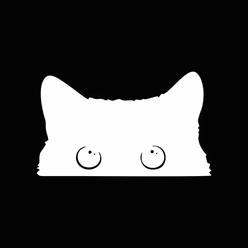 1 piece Hot  Car Sticker Accessories Poor Cat Is Stealing with Big Eyes Watch Vinyl Car Styling Cover Waterproof  PVC