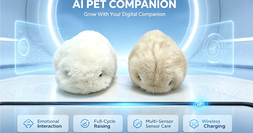 Interactive AI Robotic Plush Pet,  Emotional Simulation Companion Toy with Touch Activated Mood Response for Stress Relief